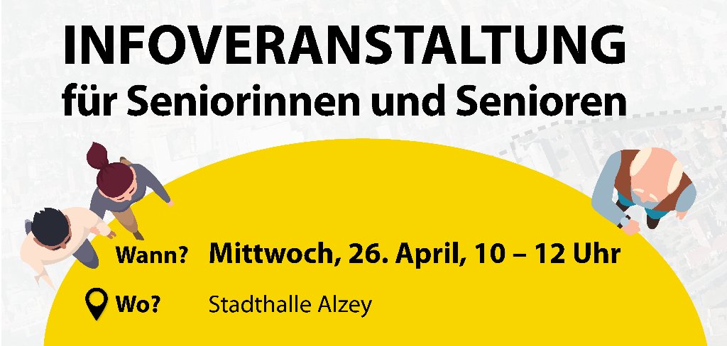 Plakat zur Infoveranstaltungen für Seniorinnen und Senioren