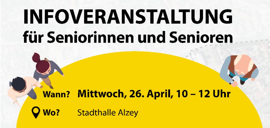 Plakat zur Infoveranstaltungen für Seniorinnen und Senioren