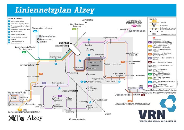 Liniennetzplan Stadt Alzey