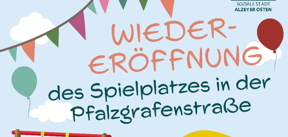 Plakat zur Spielplatzeröffnung