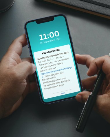 Probewarnung auf dem Handy