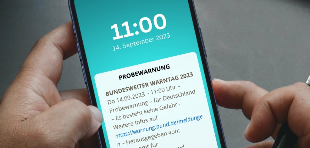 Probewarnung auf dem Handy