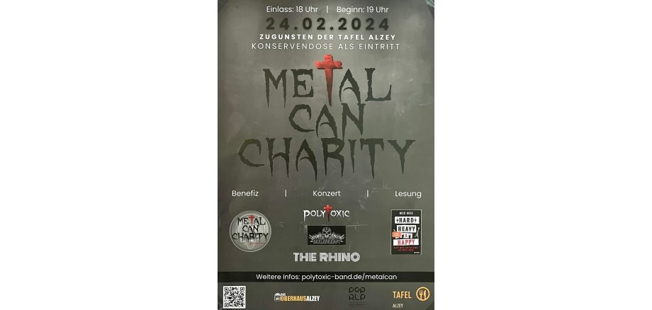Das Plakat zum zweiten Metal Can Charity im Alzeyer Oberhau.