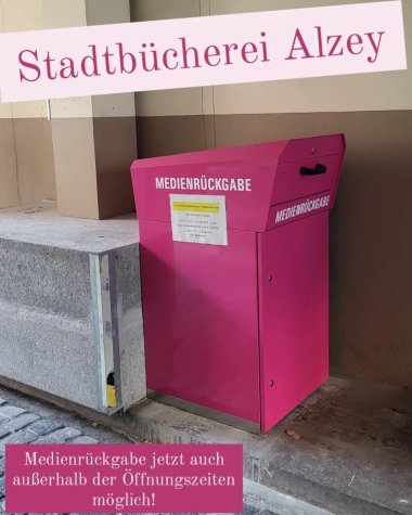 Medienrückgabebox der Stadtbücherei Alzey