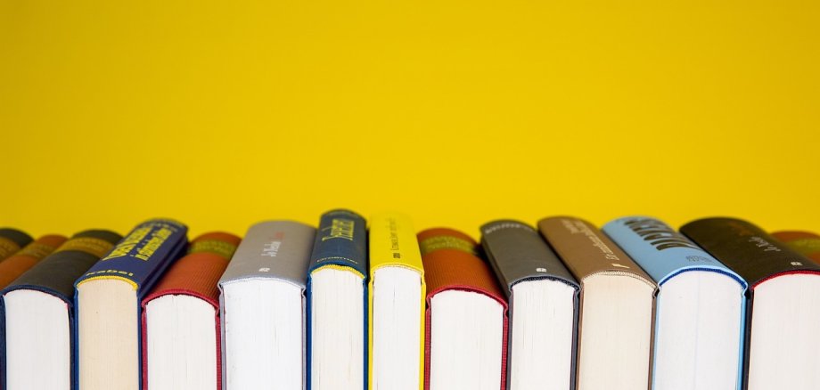 Viele Bücher aneinandergereiht