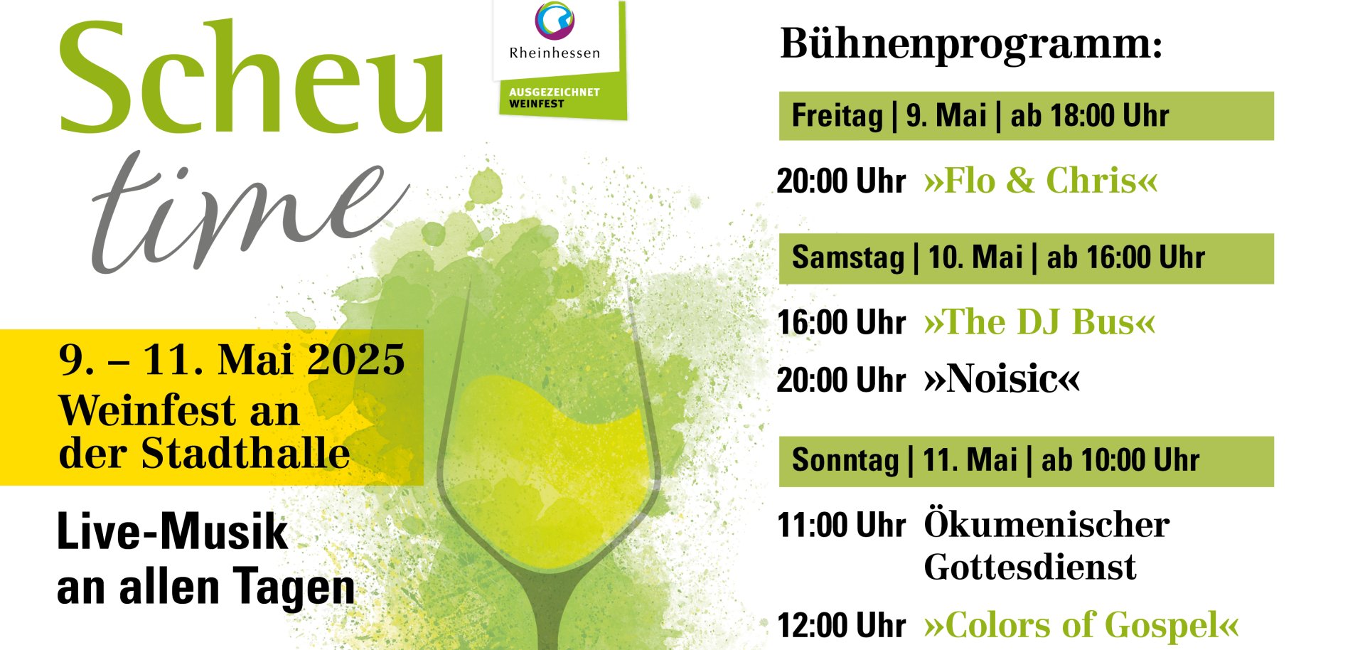 Scheutime Flyer mit dem Bühnenprogramm