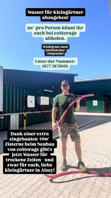 Wasser an Kleingärten zu verschenken