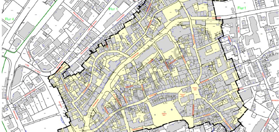 markierte Innenstadt