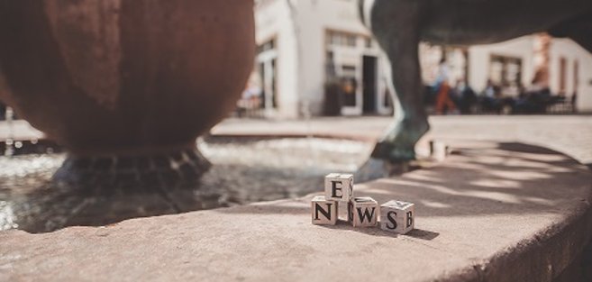 NEWS Steine am Brunnen, mit dem Pferd Max.