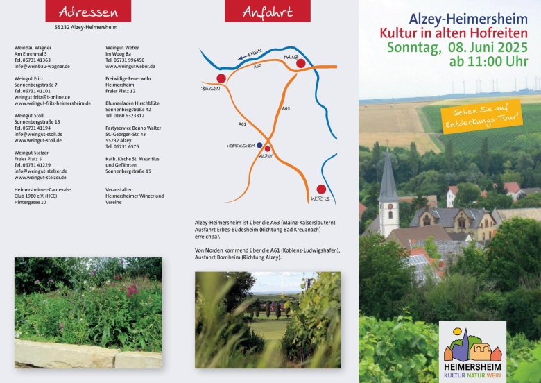 Flyer der Entdeckungstour Route von Heimersheim