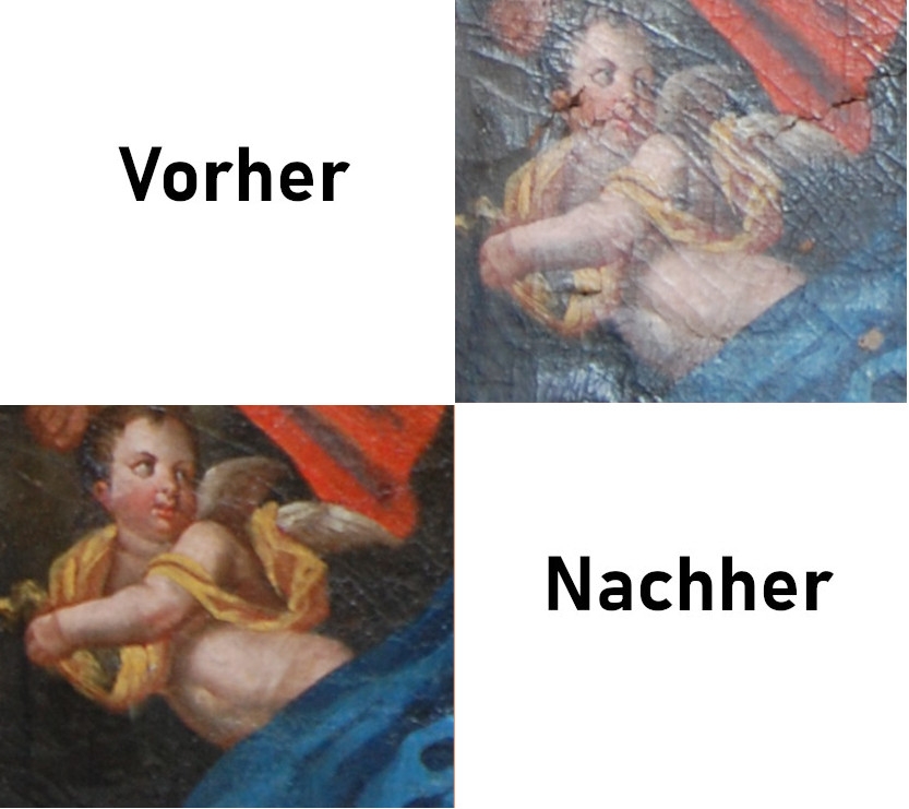ein Bild im Vorher und Nachher gezeigt