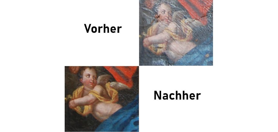 ein Bild im Vorher und Nachher gezeigt