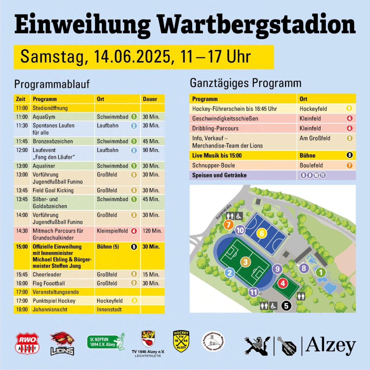 Plakat zur Einweihung des Wartbergstadions