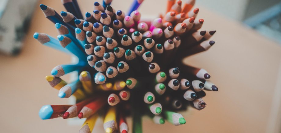 Buntstifte von oben fotografiert