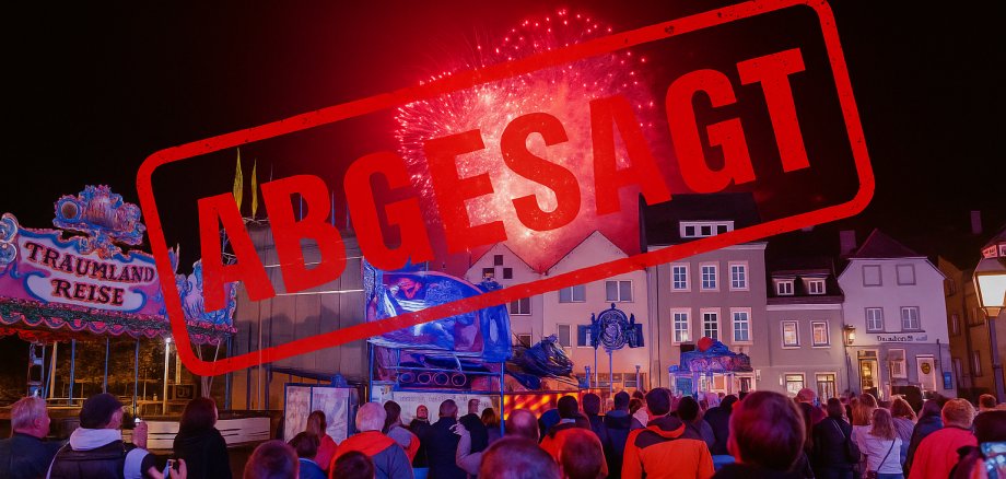 Feuerwerk Winzerfest mit der Schrift "abgesagt"