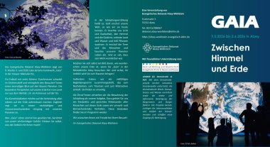Flyer zur Kunstinstallation "Gaia" in der Nikolaikirche Alzey