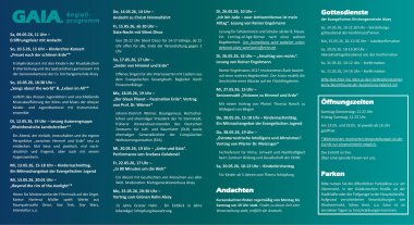 Flyer zur Kunstinstallation "Gaia" in der Nikolaikirche Alzey