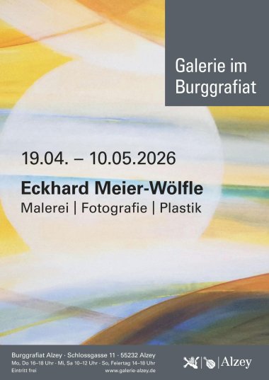 Werbeflyer für die Ausstellung von Eckhard Meier-Wölfle in der Galerie im Burggrafiat.