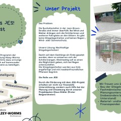 Werbeflyer: Für die neue Sitzmöglichkeit an der Bushaltestelle