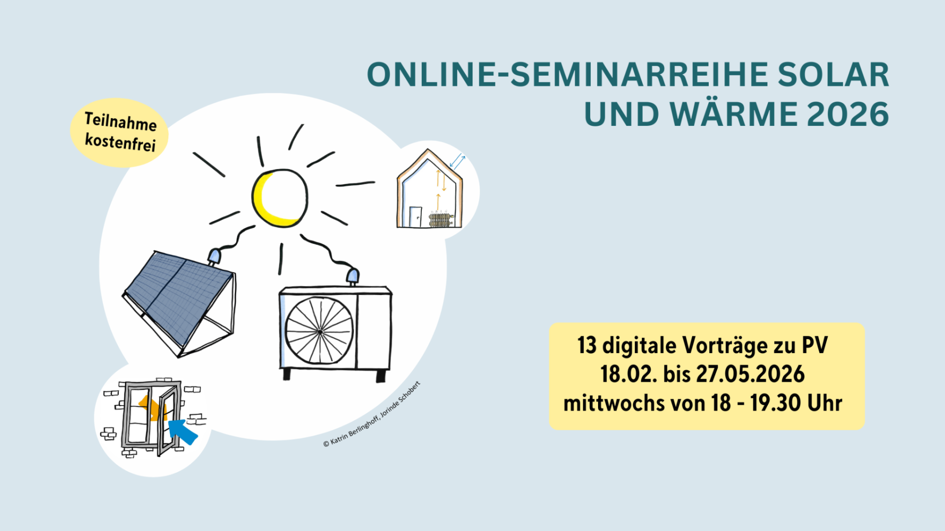 Werbung: Online-Seminarreihe Solar und Wärme 2026, 13 digitale Vorträge zu PV, 18.02.–27.05.2026 mittwochs von 18–19:30 Uhr