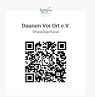 Ein QR-Code zum WhatsApp-Kanal von dem Darum Vor Ort e.V.
