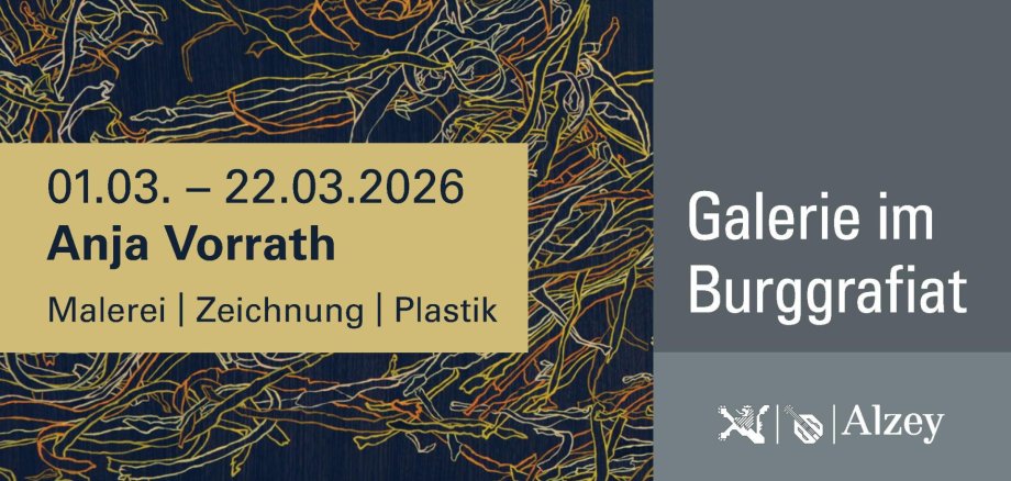 Werbeflyer einer Austellung von Anja Vorrath in der Galerie im Burggrafiat