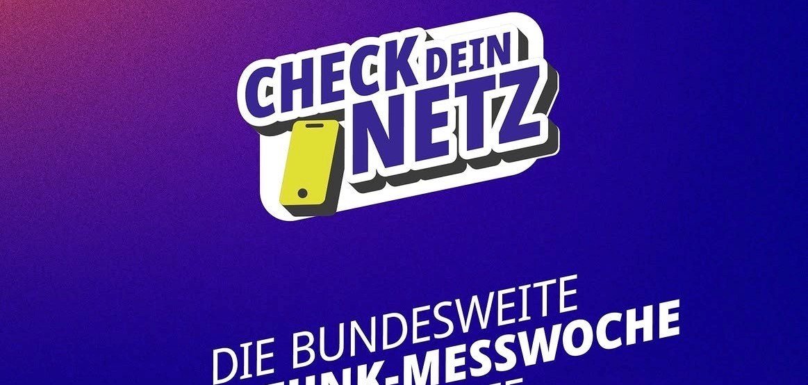 ein Flyer für "Check dein Netz", die Bundesweite Mobilfunk-Messwoche