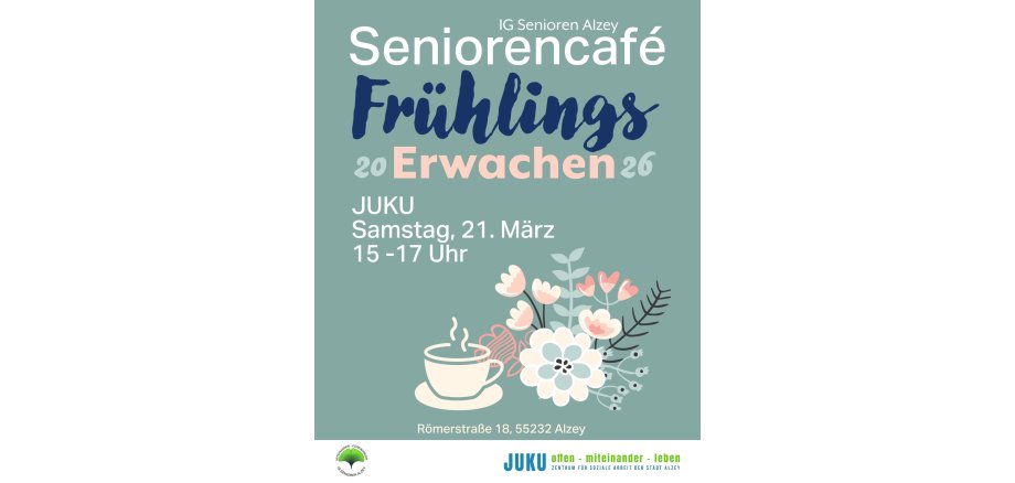 Werbeflyer für Seniorencafé und Frühlingserwachen