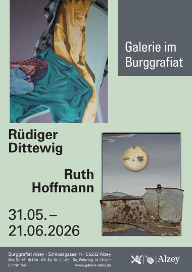 Abgebildet sind zwei Bilder der Künstler Rüdiger Dittewig und Ruth Hoffmann für unsere Vernissage