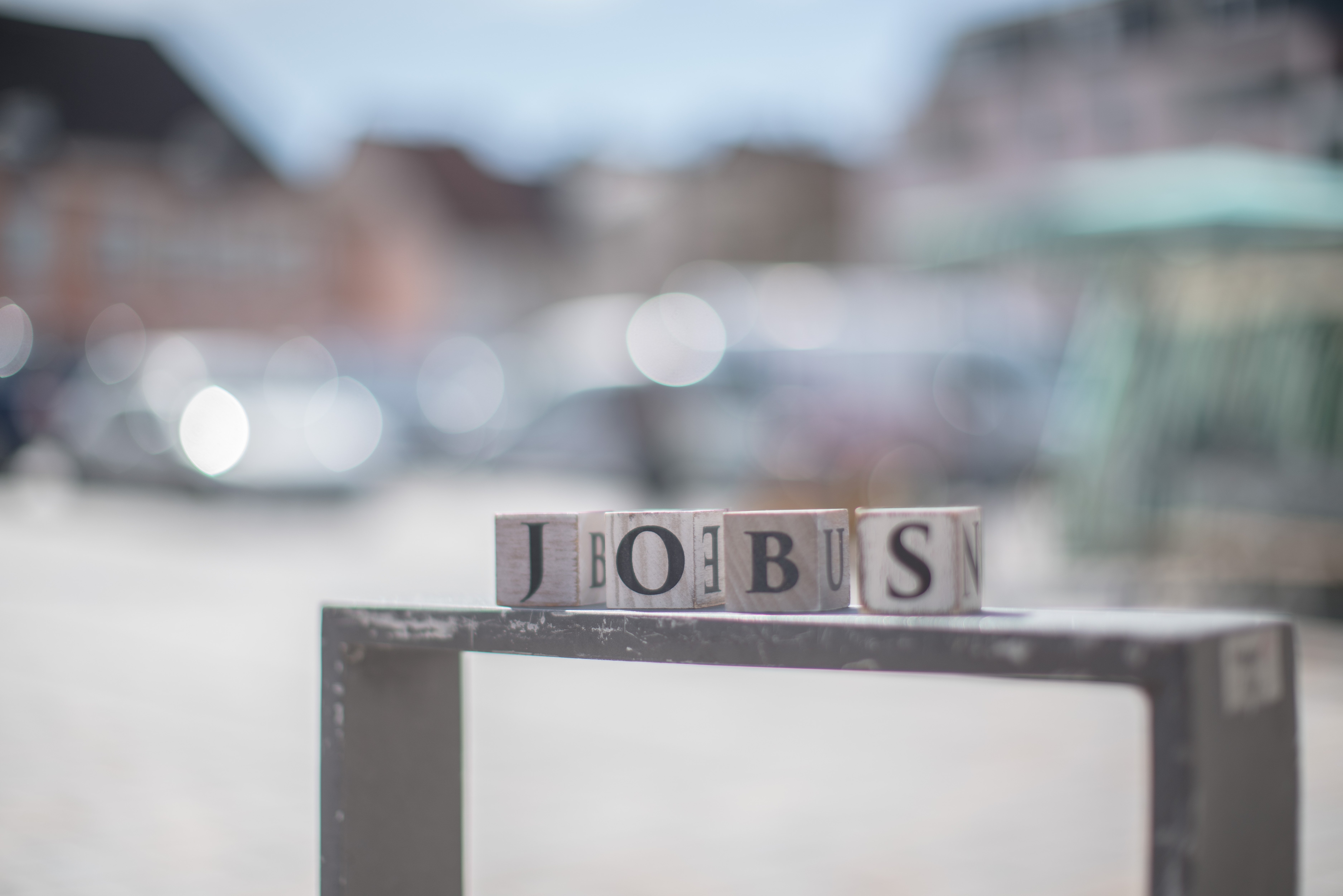Jobs Buchstaben auf dem Obermarkt